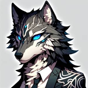 Sasuke Uchiha-Inspired Wolf with Unique Anime Styling