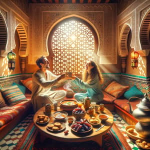 Traditional Moroccan Ramadan Breakfast Scene | Festive Dining