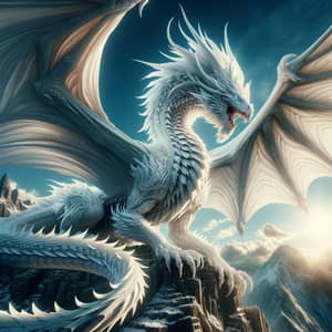 Majestic White Dragon - Mythical Creature of Power and Beauty