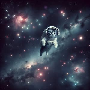 Space Cat - Fearless Feline Astronaut Explores Galactic Wonders