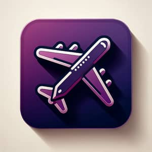 Vibrant Purple Airplane Icon Design