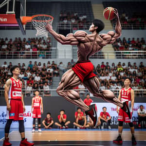Vietnamese Basketball Player Slam Dunk | Physically Fit & Agile