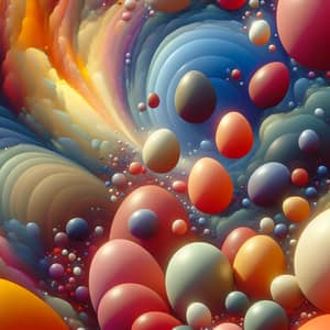 Abstract Eggs Image | Dreamlike Landscape | Vibrant Colors