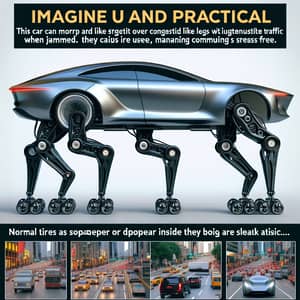 Futuristic Vehicle with Leg Feature for Traffic Jams