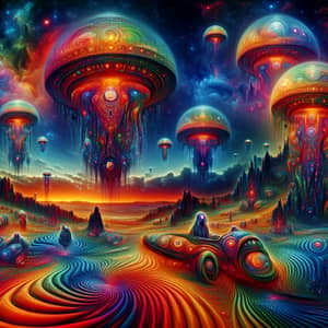 Epic Alien Invasion: Psychedelic Extraterrestrial Encounter