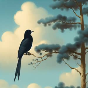Sable Bird Perched on Tree Branch - Capturing Nature's Elegance