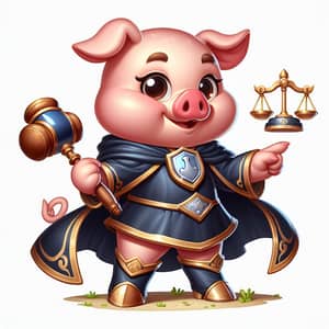 Charming Pig Justice Cartoon | Dynamic Farm Pig Hero