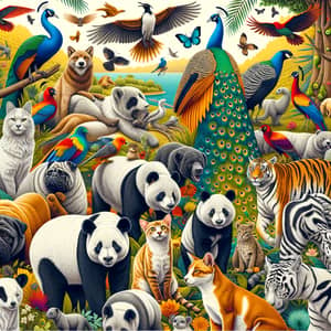 Vibrant Animal Wallpaper with Diverse Species | Wildlife Scene