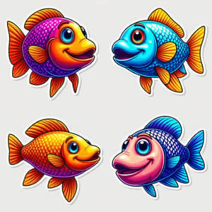 Unique Fish Sticker Vectors | Vibrant, Sleek, Quirky & Realistic Designs