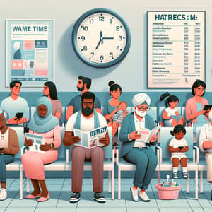Diverse Patient Waiting Room Experience - Healthcare Clinic Scene