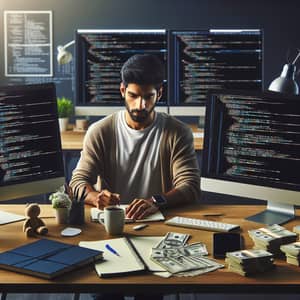 Dedicated South Asian Software Developer Debugging Code