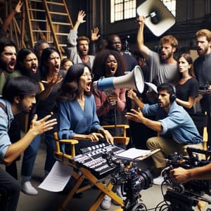 Behind the Scenes of a Diverse Movie Set in Action