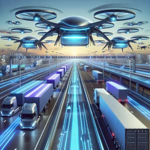 Futuristic Freight Transportation: Advanced Cargo Drones & Electric Trucks