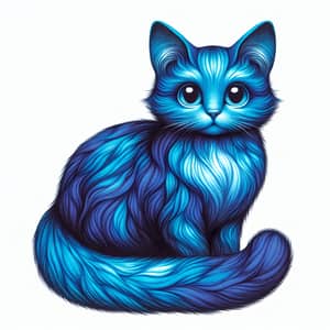 Mythical Blue Cat: Whimsical Feline with Azure Fur