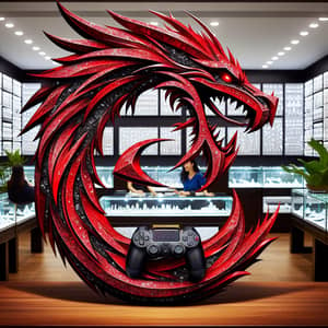 GM Dragon Logo in Red and Black Color - Diamond Shop