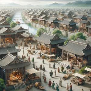 Ancient Chinese Civilization: Traditional Architecture and Daily Life Scenes