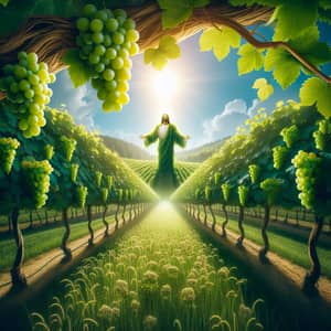 Abiding in Christ: Eco-Rich Vineyard with Ripe Grapes