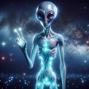 Extraterrestrial Being in Outer Space: Enigmatic Alien Encounter