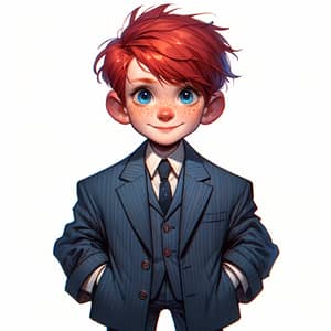 Young Boy in Stylish Suit | Wizard-Like Appearance