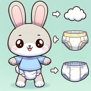 Adorable Toddler Rabbit in Baby Clothes | Cute Cartoon Character