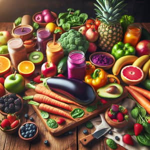 Healthy Eating Vibrant Colors - Fresh Organic Fruits & Vegetables