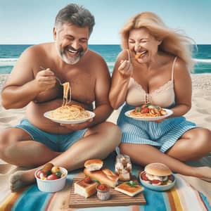 Beachside Feasting with Middle Aged Couple | Enjoying Spaghetti & Desserts