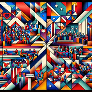 Abstract Political Events Collage - Geometric Art