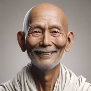 Hyperrealistic Bald Elderly South Asian Man | Warmth & Positivity