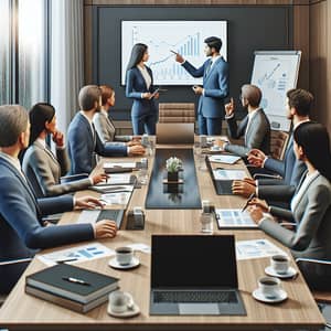 Diverse Professionals in Realistic Meeting | Conference Room Scene