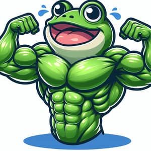 Buffed Pepe Meme: Flexing, Smiling Frog