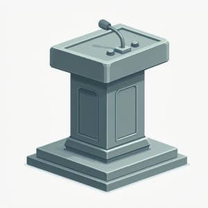 Gray Plastic Cuboid-Shaped Lectern with Pulpit & Buttons