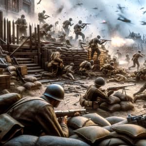 Intense Gunfights in Chaotic War-Torn Battlefield | Survival Video Game Aesthetic
