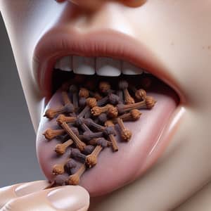 Multicultural Human Placing Cloves Under Tongue - Ethnically Diverse Practice