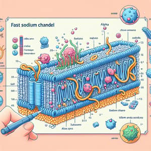 Detailed Illustration of Fast Sodium Channel in Cell Membrane