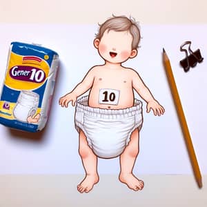 10-Year-Old Child in Generic Brand Diapers