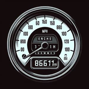 Car Dashboard with 8611 MI Odometer Reading
