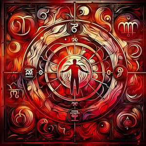 Vibrant Hindu Astrology with Ancient Zodiac Symbols