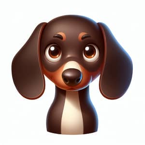 Dark Brown Dachshund - Adorable Pixar-Inspired Cartoon Dog