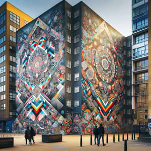 Urban Street Art Mural: Vibrant Fusion of Cultures