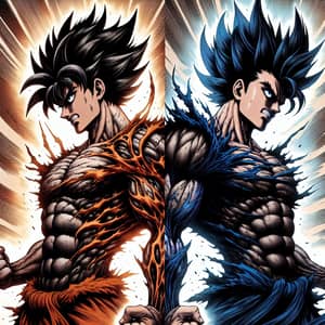 Epic Battle of Divine Power: Goku vs. Vegeta in Godly Form