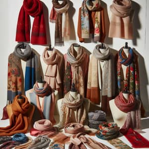 Elegant Scarf Collection: Wool to Silk, Floral to Chunky Knits