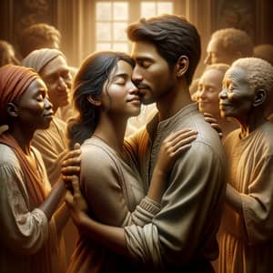 Multicultural Love Embrace: Profound Connections & Devoted Love