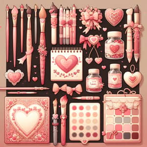 Elegant Valentine's Day Art Accessories - Brushes, Pens, Palettes