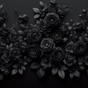 Pitch Black Blossom Background - Intriguing Beauty
