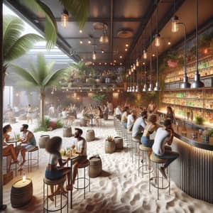 Lively Beach and Industrial Themed Bar | Unique Sandbar Vibe