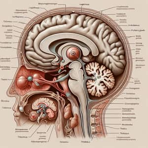 Hypothalamus Anatomic Illustration in Human Brain