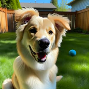 Lively Medium-Sized Dog with Golden & White Fur