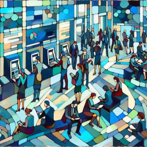 Modern Banking Consumer Behavior | Abstract Oil Painting