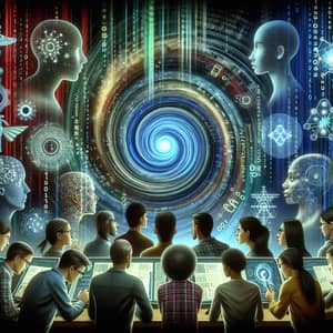 Diverse Scientists Exploring Artificial Intelligence | Futuristic AI Illustration