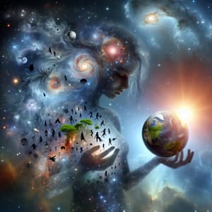 Stardust Body Holding Earth and Planet | Life in Universe